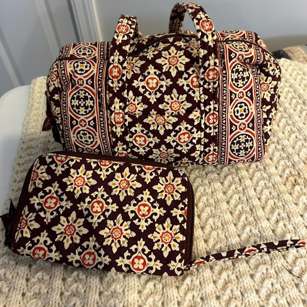Vera Bradley Bag and Wristlet Set